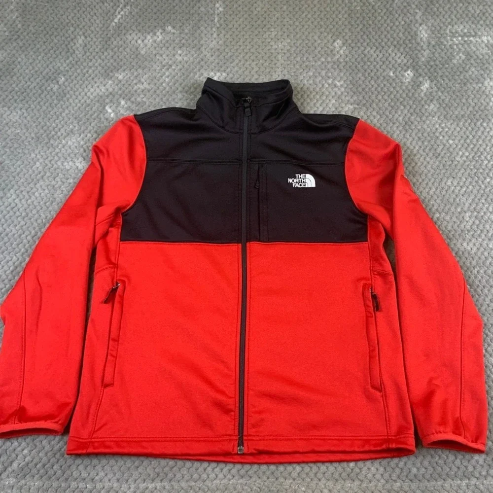 The North Face Mens Large Full Zip Performance Jacket Red Black NF0A4P8S